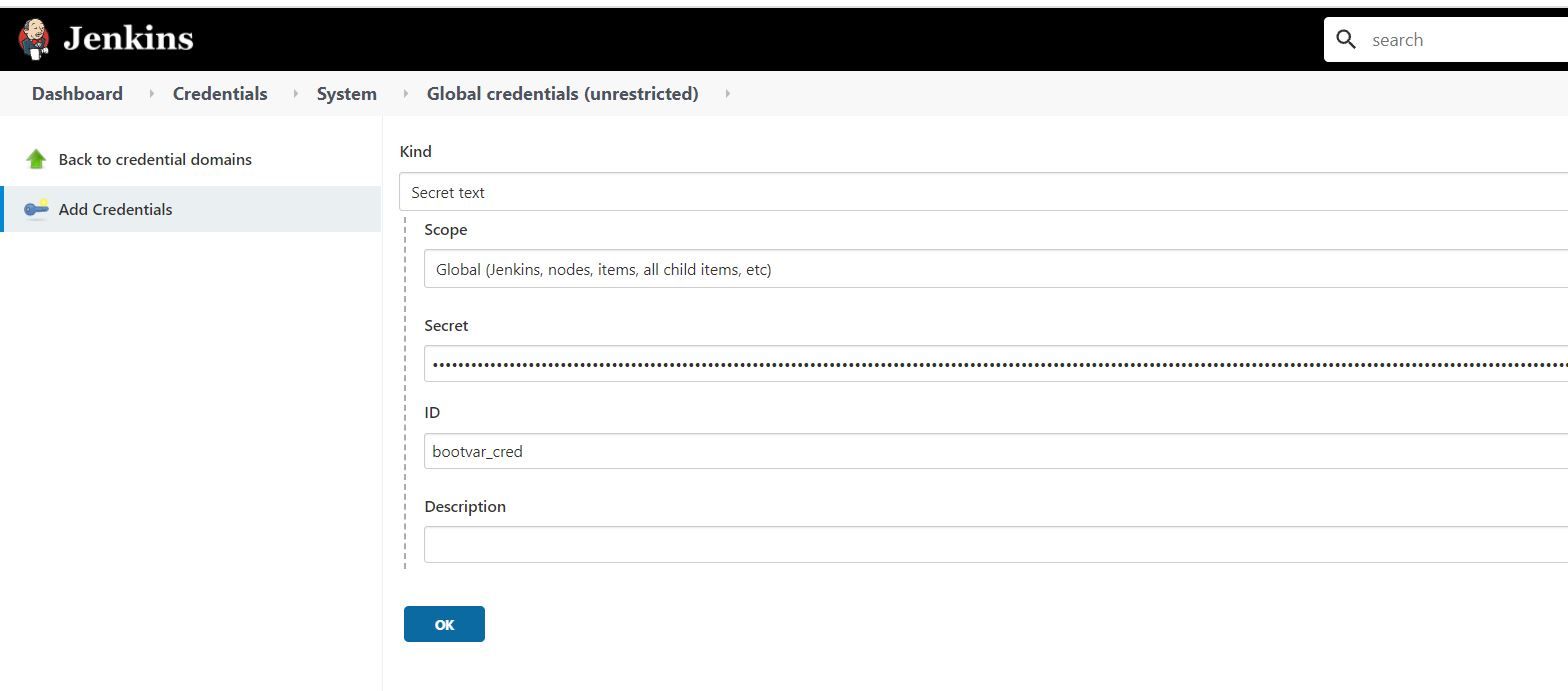 Add Credential in Jenkins
